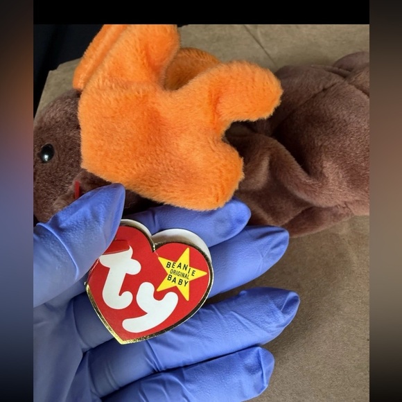 Ty Beanie Baby Style 4015 RARE 1993 CHOCOLATE MOOSE Retired Errors PVC Pellets - Picture 3 of 8